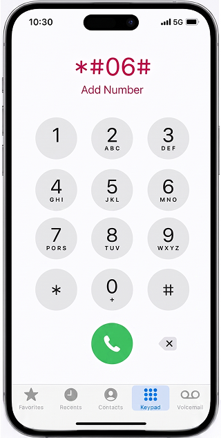 Step 1: Dial *#06#
