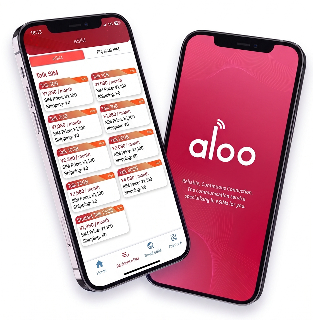 Aloo eSIM app screenshots